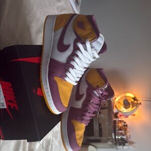 Nike Air Jordan Sneakers in Purple and Gold